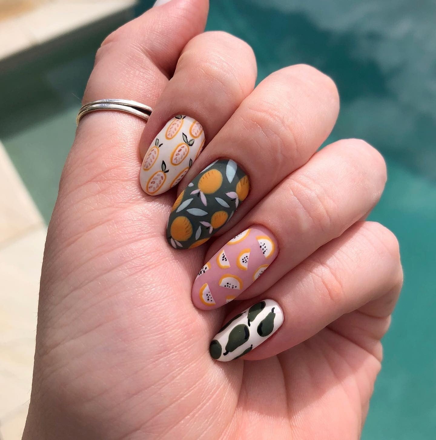 ناخن مات طرح جذاب مرکبات