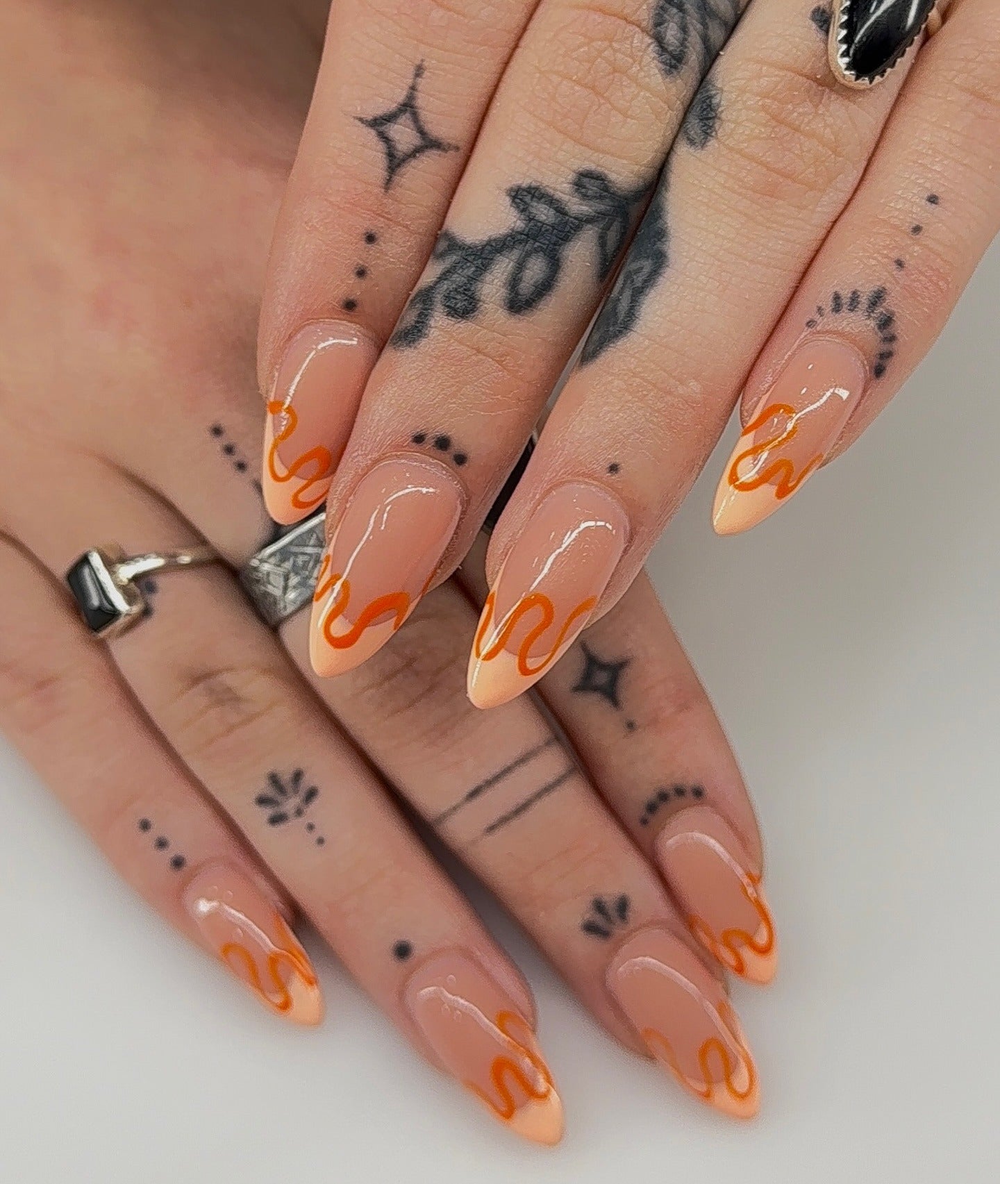 Tangerine Flame Swirls