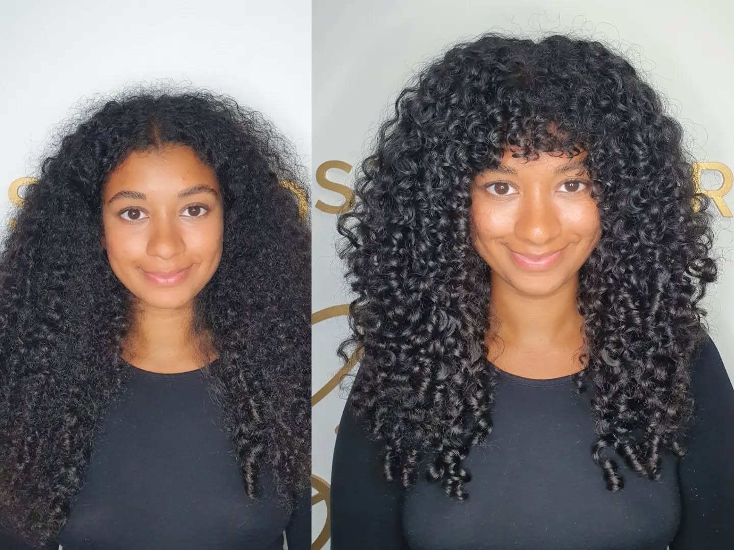 6. Shaggy Curly Hair with Bangs