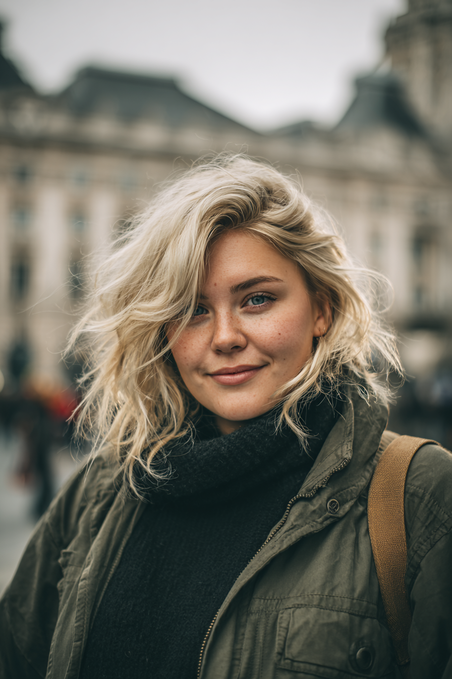 مدل موی متوسط لیر شده و پرپشت